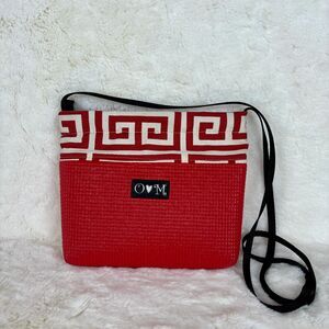 OlovesM Red and White Bernie Measuring 9x7x2 Sturdy Crossbody Shoulder Strap